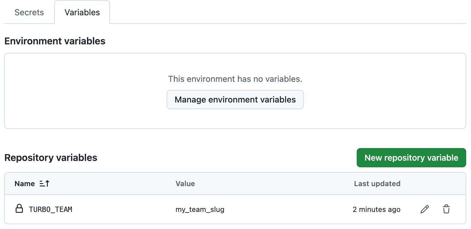GitHub Repository Variables